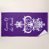 王室のな女王のビーチの女の子の王冠の（昆虫）オオカバマダラ、モナーク ビーチタオル (正面)