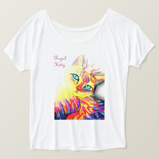 王室のな子猫レディース上 Tシャツ (デザイン正面)