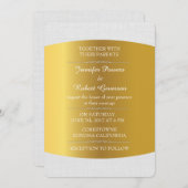 王室のな招待状のミニマリズムの白の麻布の結婚 招待状 (正面/裏面)