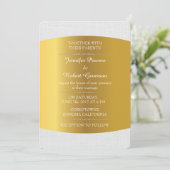 王室のな招待状のミニマリズムの白の麻布の結婚 招待状 (スタンド正面)