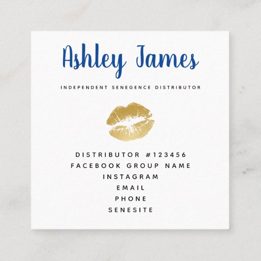 王室のな水彩画のLipSenseの名刺 スクエア名刺 (裏面)