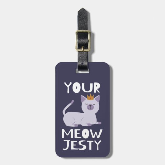 王室のな猫のおもしろいなしゃれ|あなたのMeowjesty ラゲッジタグ (正面縦)