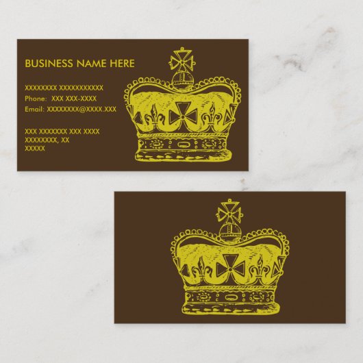 王室のな王冠のグラフィック 名刺 (正面/裏面)
