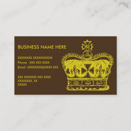 王室のな王冠のグラフィック 名刺 (正面)
