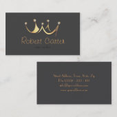 王室のな王冠のワインメーカーのテースターのワイナリーのソムリエ 名刺 (正面/裏面)