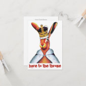 王室のな王冠(王位へのノウサギ)を身に着けているノウサギ カード (正面/裏面インサイチュ)