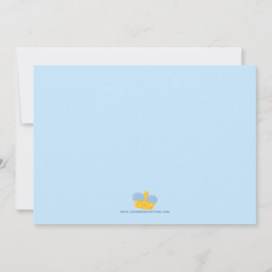 王室のな白馬の王子様の男の子の誕生会の招待 招待状 (裏面)