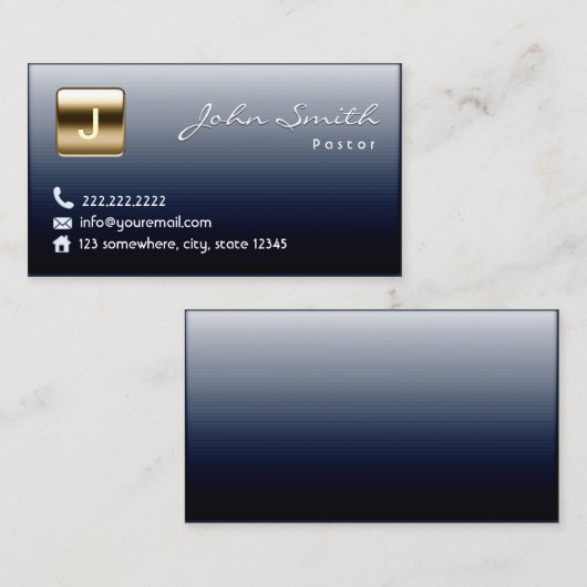 王室のな真夜中の青い牧師の名刺 名刺 (正面/裏面)