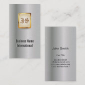 王室のな真珠のホワイトゴールドのモノグラムの名刺 名刺 (正面/裏面)