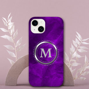王室のな紫色のクロムモノグラム Case-Mate iPhone 14ケース