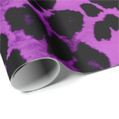 王室のな紫色のヒョウのプリント ラッピングペーパー (ロールコーナー)