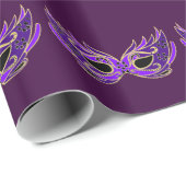 王室のな紫色の仮面舞踏会のマスク ラッピングペーパー (ロールコーナー)