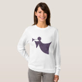 王室のな紫色の天使-女性の長袖のTシャツ Tシャツ (正面フル)