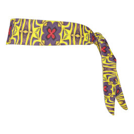 王室のな紫色の黄色のヴィンテージの万華鏡のように千変万化するパターン タイヘッドバンド