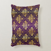 王室のな紫色及び金ゴールドの装飾用クッション アクセントクッション (正面(垂直))