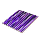 王室のな紫色、薄紫および銀製のStripyパターン タイル (側面)