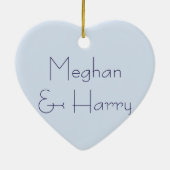 王室のな結婚式のイギリスおよび米国旗のハート セラミックオーナメント (裏面)