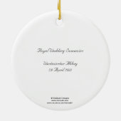 王室のな結婚式の記念品 セラミックオーナメント (裏面)