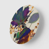 王室のな色の紅葉 ラウンド壁時計 (傾斜)