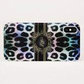 王室のな虹のヒョウのパーソナライズなiPhone Xの場合 Case-Mate iPhoneケース (裏面(横))