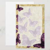 王室のな蝶(すみれ色) 便箋 (正面/裏面)