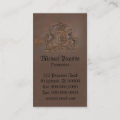 王室のな頂上の~の名刺の豪奢な青銅色のロゴ 名刺 (裏面)
