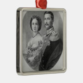 王室のな高度の結婚式ポートレート メタルオーナメント (右)