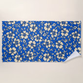 王室のなMaliaのハワイのハイビスカスの熱帯花柄- ビーチタオル (正面)