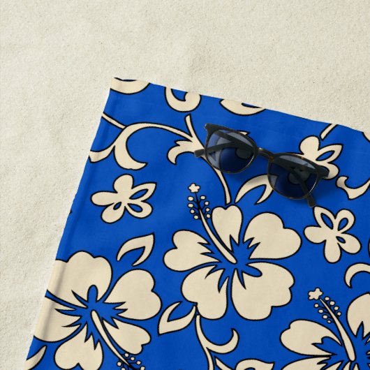 王室のなMaliaのハワイのハイビスカスの熱帯花柄- ビーチタオル (インサイチュ)