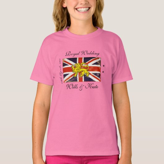 王室のの結婚ウィルとケイト・キッズTシャツ Tシャツ (正面)