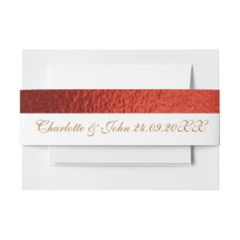 王室のの結婚赤い光沢のある腹部バンド 招待状ベリーバンド