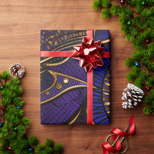 王室のアフロワックスパターン ラッピングペーパー (クリスマスギフト)