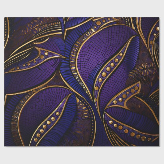 王室のアフロワックスパターン ラッピングペーパー (フラット)