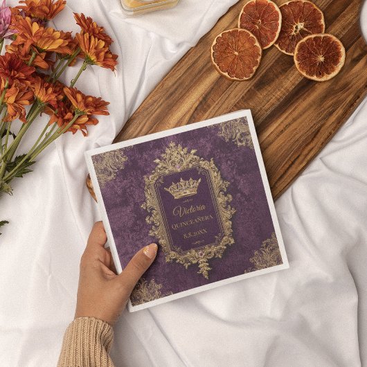 王室のアメジストキンセアニラカスタム スタンダードカクテルナプキン