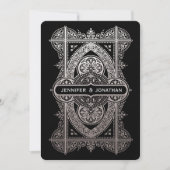 王室のアールデコ結婚式招待状-銀箔 招待状 (正面)