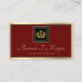 王室のイベントの結婚金ゴールドフレームクラウンブルゴーニュ 名刺 (正面)