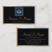 王室のイベント結婚ズゴールデンクラウンフレームブラックネイビー 名刺 (正面/裏面)