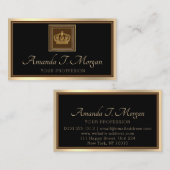 王室のイベント結婚ズゴールデンクラウンフレームブラックVIP 名刺 (正面/裏面)