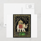 王室のインディアンゾウ乗りザリアート ポストカード (正面/裏面)