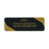 王室のエレガントイスラム結婚差出人住所 ラベル (正面)