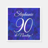 王室のエレガントブルー90と非ストップ生誕生会 スタンダードカクテルナプキン (正面)