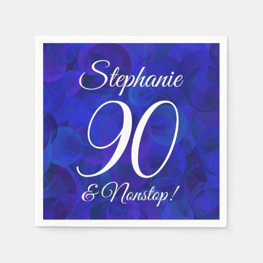 王室のエレガントブルー90と非ストップ生誕生会 スタンダードカクテルナプキン (正面)
