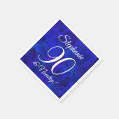 王室のエレガントブルー90と非ストップ生誕生会 スタンダードカクテルナプキン (角)