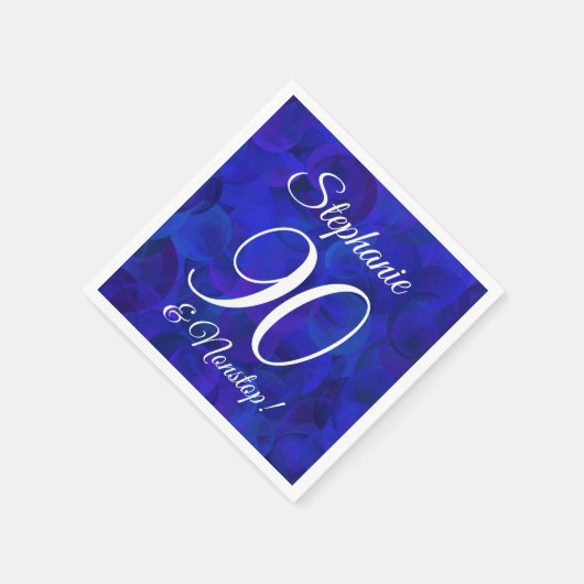 王室のエレガントブルー90と非ストップ生誕生会 スタンダードカクテルナプキン (角)
