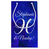 王室のエレガントブルー90と非ストップ生誕生会 スモールペーパーバッグ (裏面)