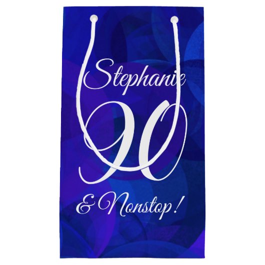 王室のエレガントブルー90と非ストップ生誕生会 スモールペーパーバッグ (正面)