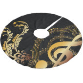 王室のエレガントモダン音符 ブラッシュドポリエステルツリースカート (アングル)