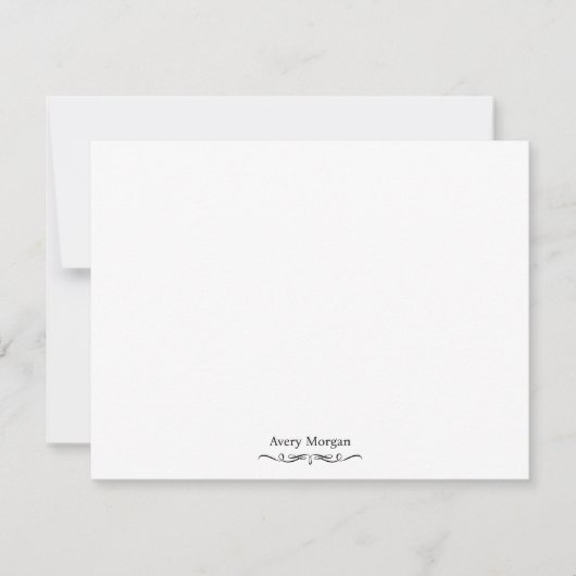 王室のエレガントラグジュアクラシックルパーソナライズされたBLACK ノートカード (正面)