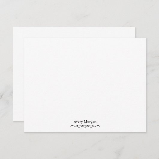 王室のエレガントラグジュアクラシックルパーソナライズされたBLACK ノートカード (正面/裏面)