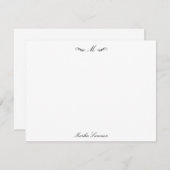 王室のエレガントラグジュアクラシックルパーソナライズされたBLACK ノートカード (正面/裏面)